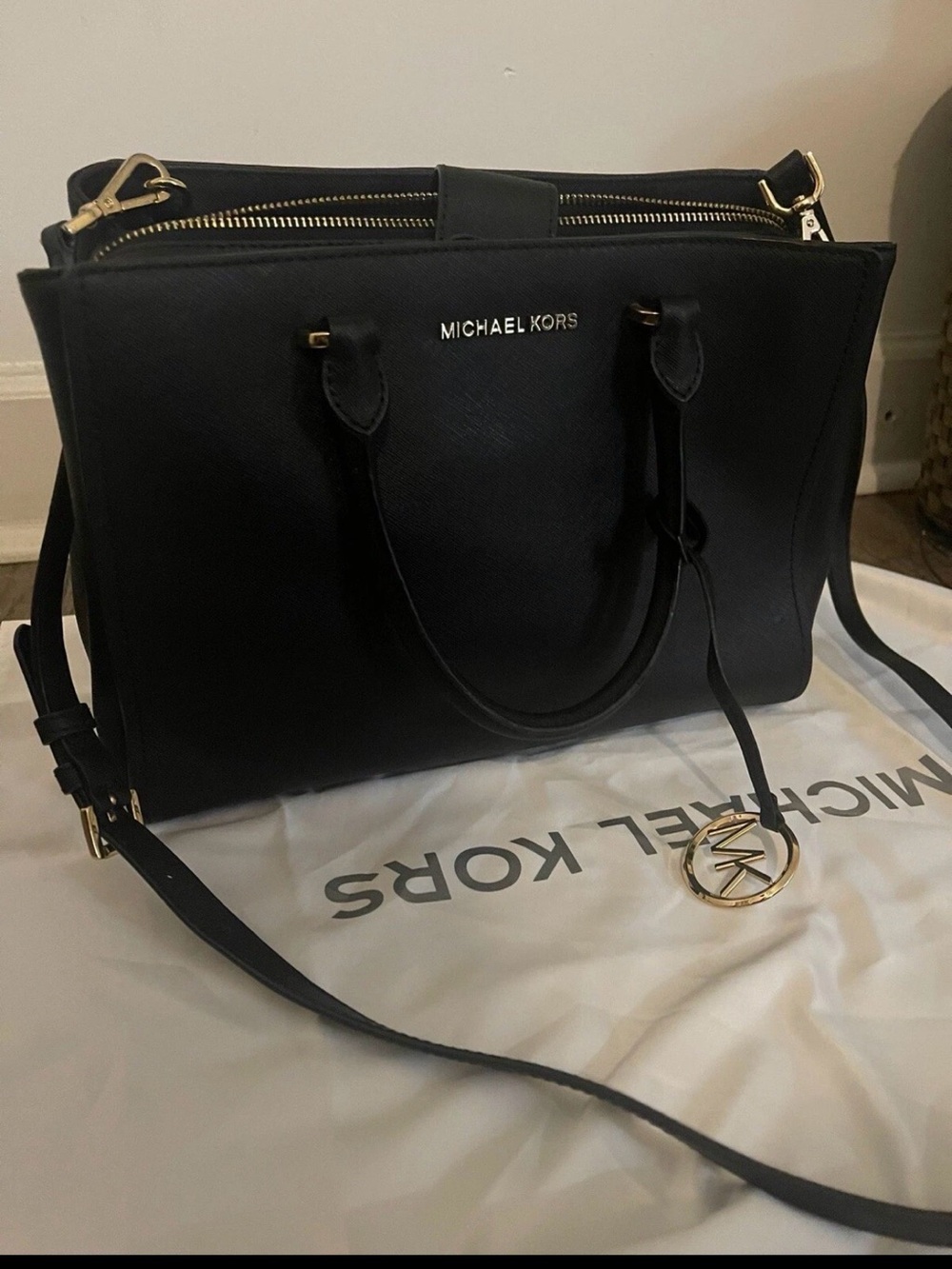 Michael Kors Black Saffiano Leather Satchel